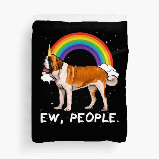 Rainbow St Bernard Ew People Unicorn Dog Duvet Covers
