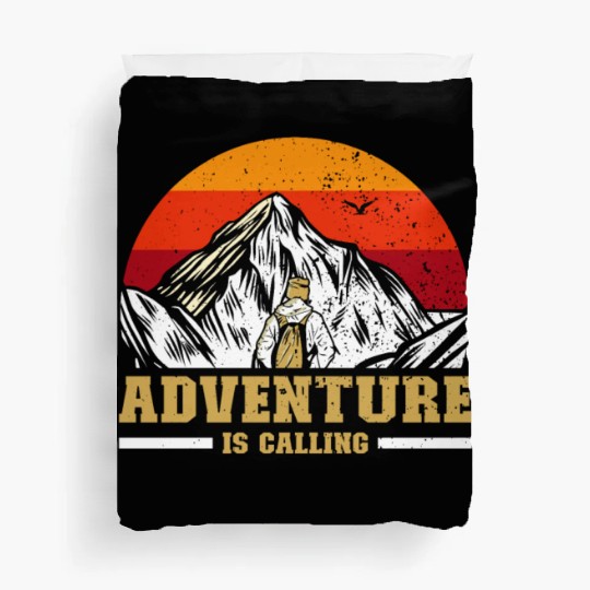 Adventure is Calling hiker Mountaineer Climber Duvet Covers