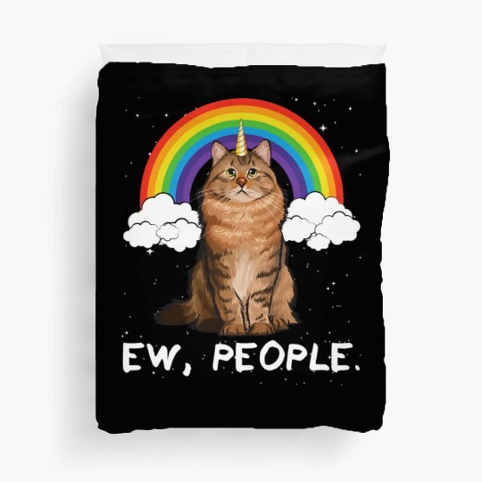 Rainbow Siberian Ew People Unicorn Cat Duvet Covers