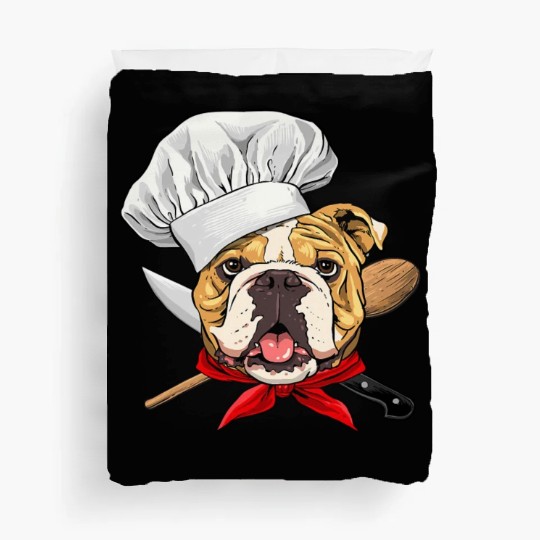 American Bulldog Chef Dog Cooking Baking Lover 480 Duvet Covers