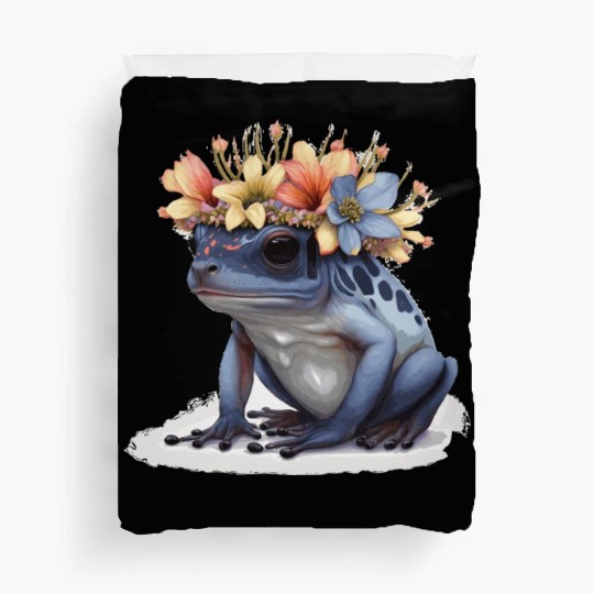 Cute Poison Dart Frog Flower Crown Amphibian Lover Duvet Covers