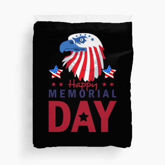 Happy Memorial Day Veterans Brave US Eagle Stars Duvet Covers