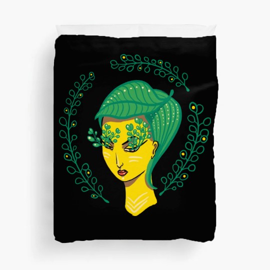 Hello Spring Green Witch Mother Nature Duvet Covers