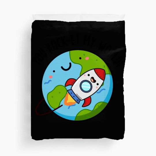 You Rock Et My World Cute Rocket Duvet Covers