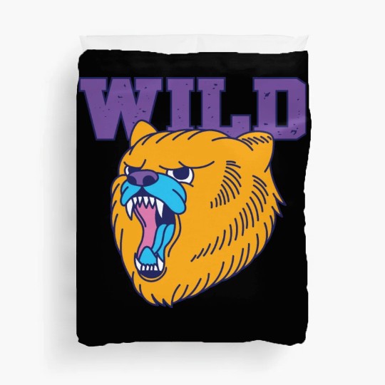 The fierce wild bear old school style Duvet Covers