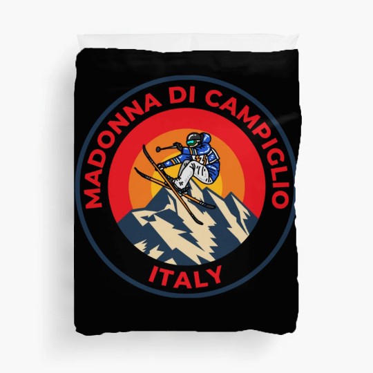 Vintage Skiing Madonna Di Campiglio Italy Sunset Duvet Covers