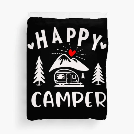 Happy Camper, Camping Duvet Covers For Women Men Kids