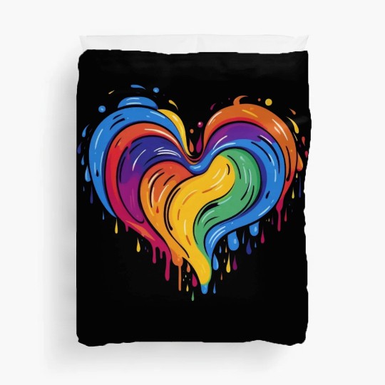Love is Love: LGBT Rainbow Heart for All Duvet Covers