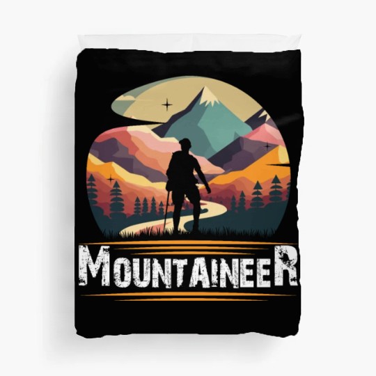 Mountaineer Mountains climbing Hiker Wanderlust Duvet Covers