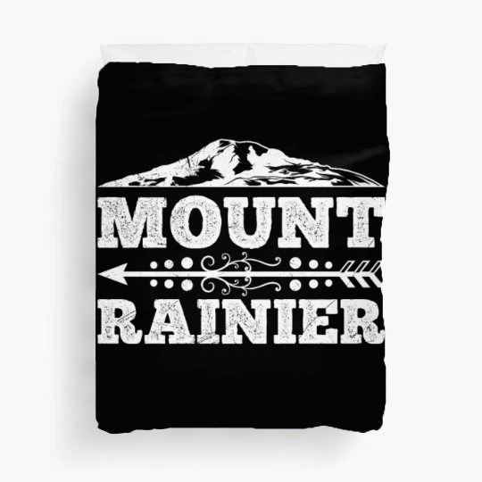 Mount Rainier climber Hiker Mountains Duvet Covers