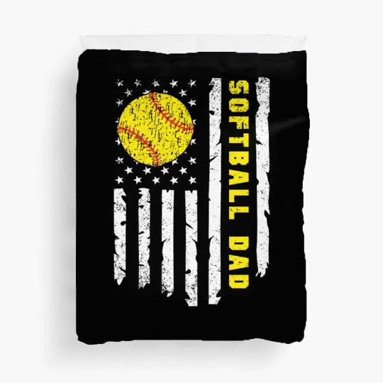 Softball Dad fathers day Duvet Covers