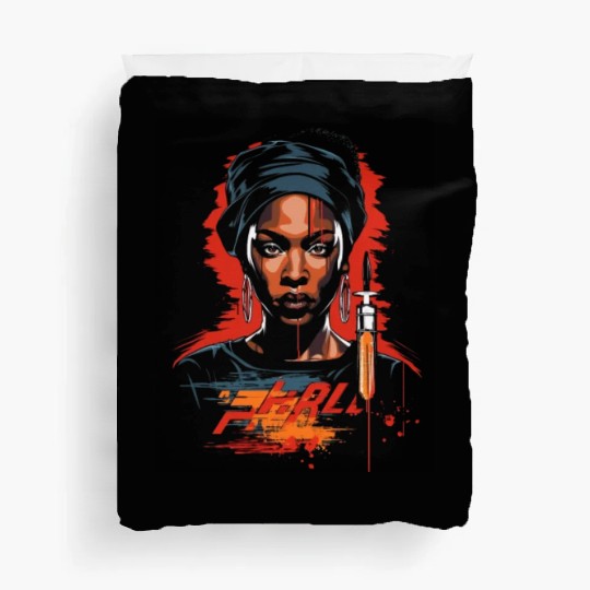 African American Nurse Afro Woman Syringe Nursing Duvet Covers