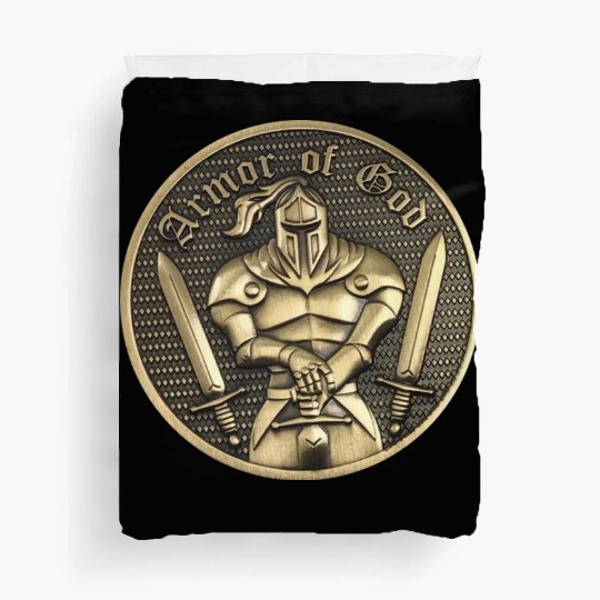 Armor of god christian knight Duvet Covers