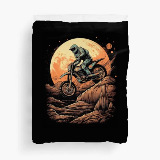 Dirt Bike Moon Motocross Motorcycle Riding Biker Duvet Covers