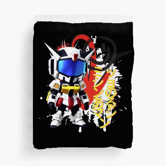 Chibi Mecha: A Cute Cyberpunk Design 8 Duvet Covers