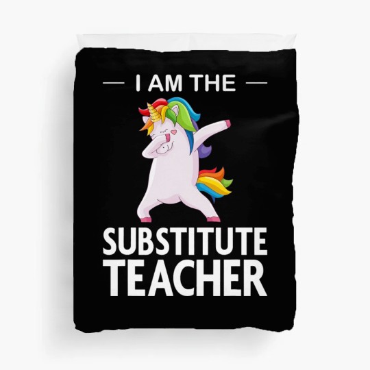 Funny I Am The Substitute Teacher Dabbing Colorful Duvet Covers