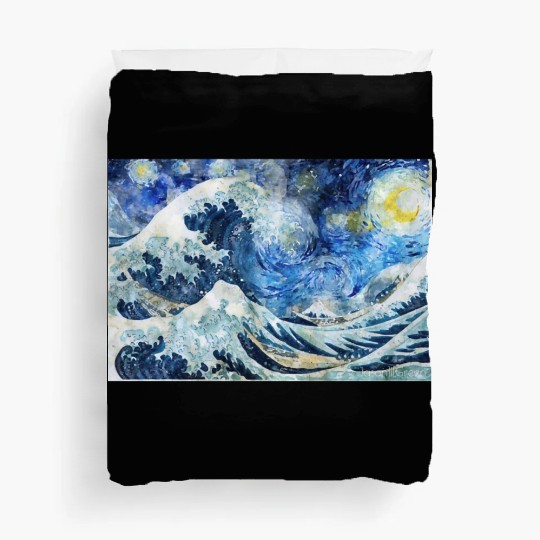 Great Wave During a Starry Night Click on Artist Duvet Covers
