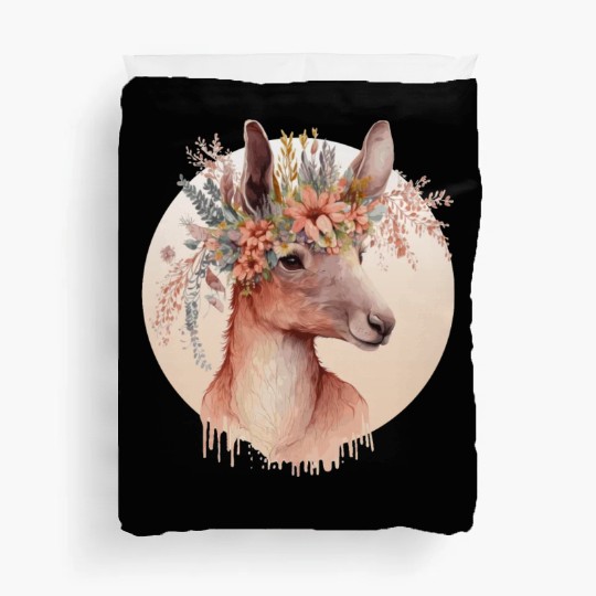 Cute Australian Kangaroo Flower Crown Animal Lover Duvet Covers
