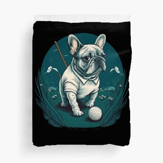French Bulldog | Golf Sport Player Cute Frenchie Duvet Covers
