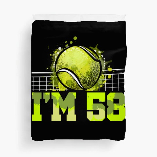 I'm 58 Racket Sports Tennis Player Adult 58th Duvet Covers