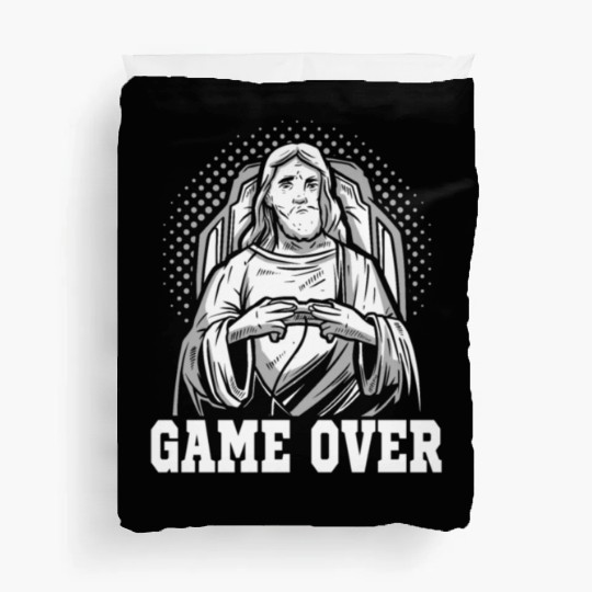 Gaming Jesus Game Over Gamer Duvet Covers