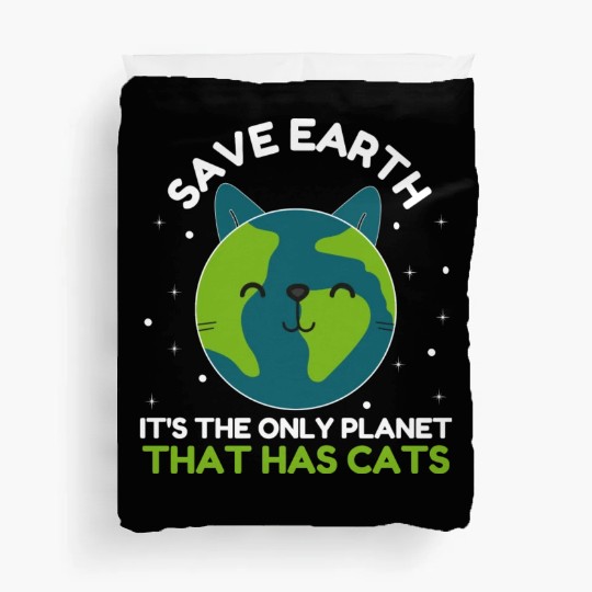 World Earth Day Anniversary Cat Lover Duvet Covers