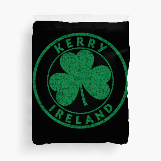 Kerry Ireland Shamrock Sign Distressed Green Print Duvet Covers