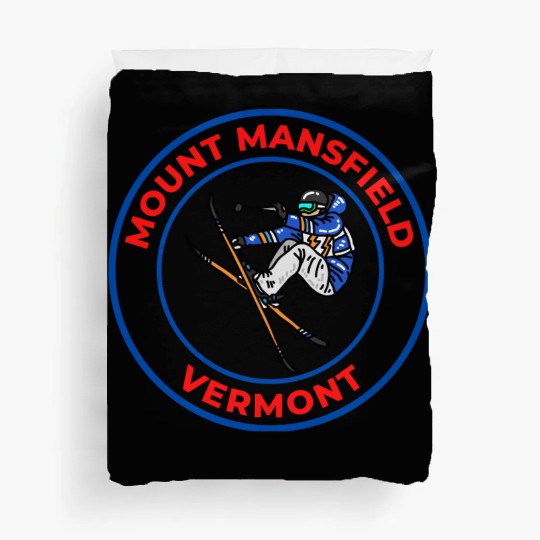 Retro Skiing Mount Mansfield Vermont Souvenir Duvet Covers