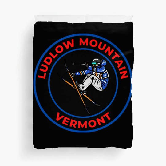 Retro Cool Skiing Ludlow Mountain Vermont Souvenir Duvet Covers