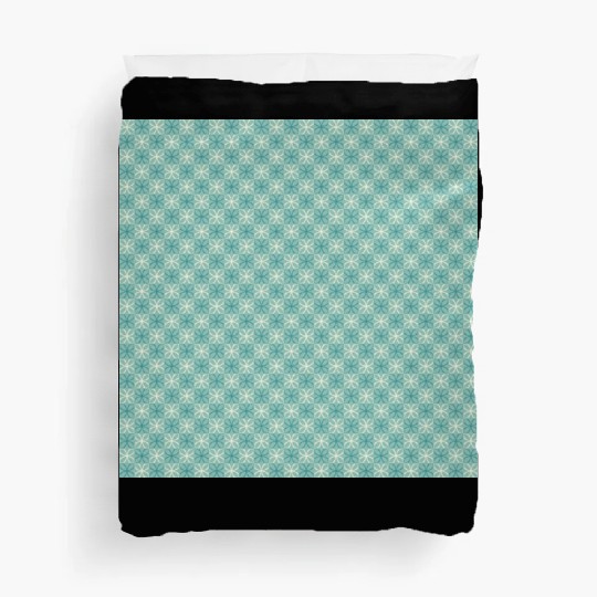 Teal Geometric Floral Retro Pattern Duvet Covers