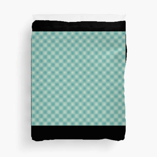 Teal Geometric Floral Retro Pattern Duvet Covers