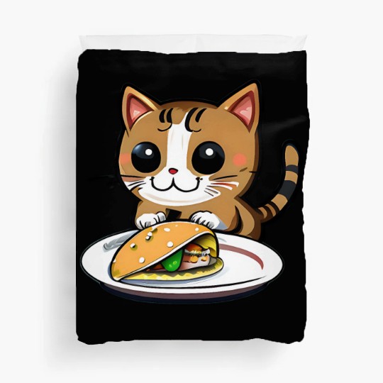 Cute Cat and Taco: A Playful Combination for Your Duvet Covers