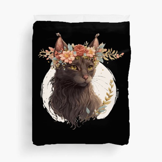 Cute Havana Brown Cat Flower Crown Cats Pet Kitten Duvet Covers