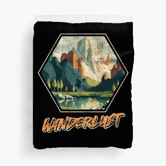 Wanderlust Mountaineer Hiking Mountain love Duvet Covers