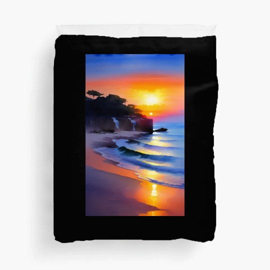 A sunrise with a seaside view Duvet Covers