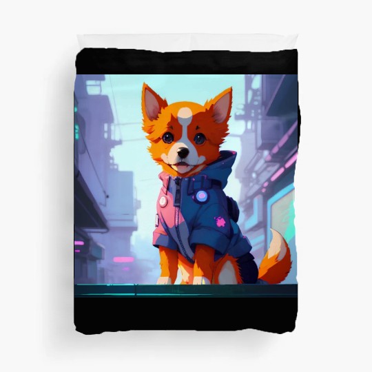 Cute Cyberpunk Dog Duvet Covers