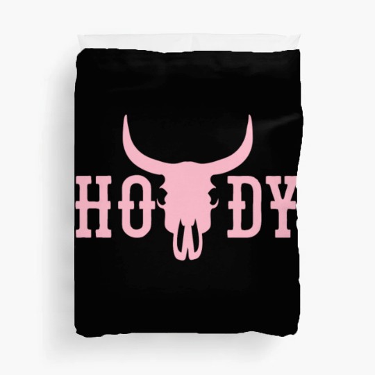 Howdy Cow Skull Western Cowboy Cowgirl Rodeo Howdy Duvet Covers