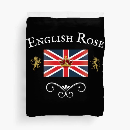 English Rose Union Jack Flag England British Brita Duvet Covers