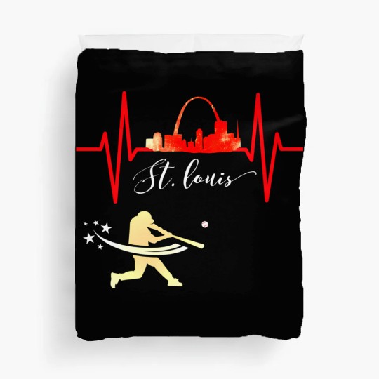 Saint Louis Red Cardinal Dress Heartbeat Baseball Duvet Covers