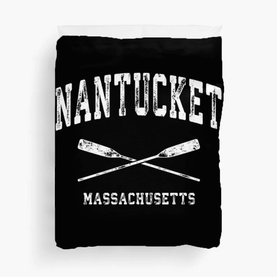 Nantucket Massachusetts Nautical Crossed Oars Duvet Covers