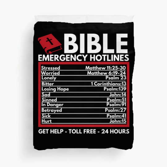 Bible Emergency Numbers Christian Bible Jesus Duvet Covers