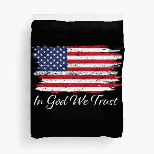In God We Trust Us Flag Patriotic Duvet Covers
