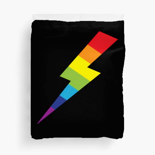 Awesome Rainbow Lightning Bolt Print Duvet Covers