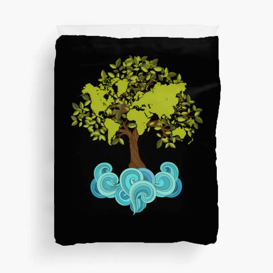 Trees Plants Waves Nature Earth Day Duvet Covers