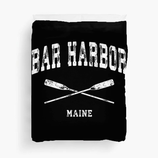 Bar Harbor Maine Nautical Crossed Oars Duvet Covers