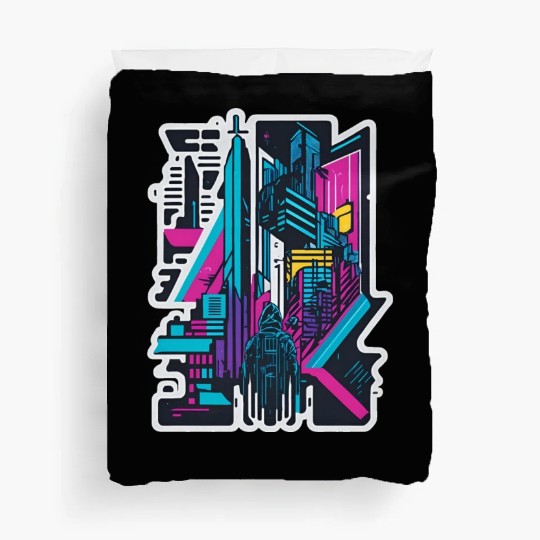 Cyberpunk Cityspace Duvet Covers