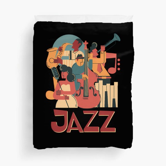 Jazz Musicians Orchestra Playing On Stage Smooth J Duvet Covers