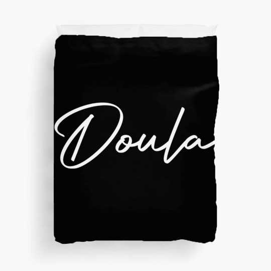 Doula Script Font Birth Class Teacher Birthing Mid Duvet Covers