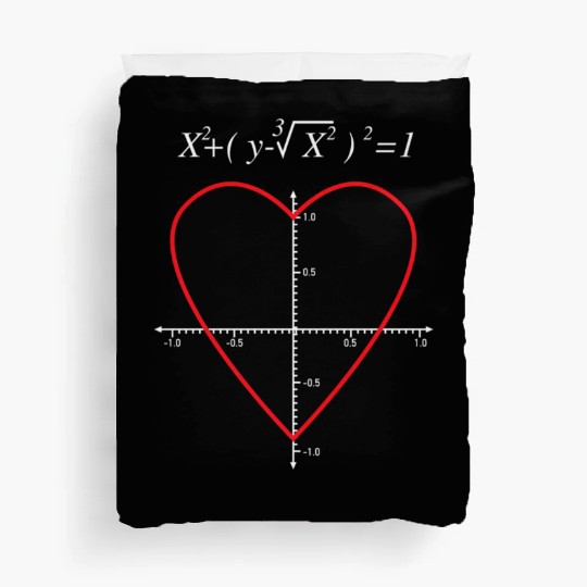 Love Math Heart X Axis Y Axis Graph Equation Duvet Covers