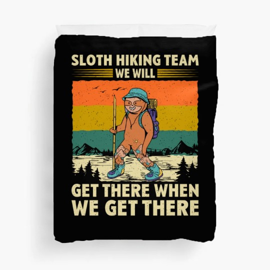 Sloth Hiking Team Wanderlust funny Mountaineer Duvet Covers